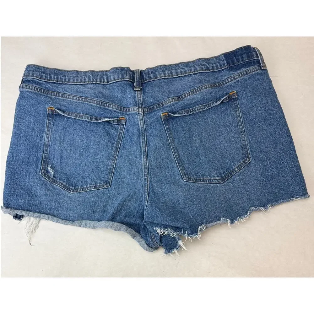 Abercrombie & Fitch Mom High Rise Cut-Off Jeans Shorts Denim Plus Size 36